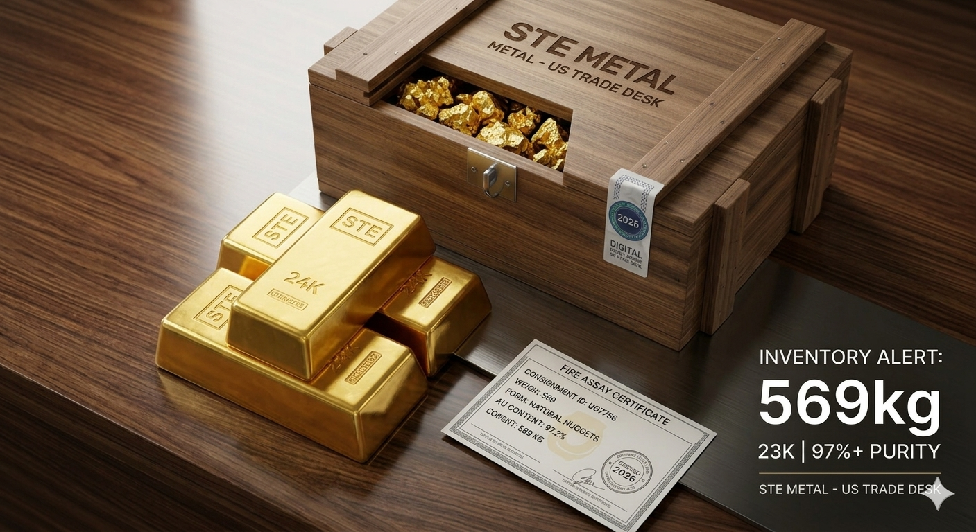 Inventory Update: 569kg High-Purity 23K Gold Nuggets (97%+) for Institutional Export